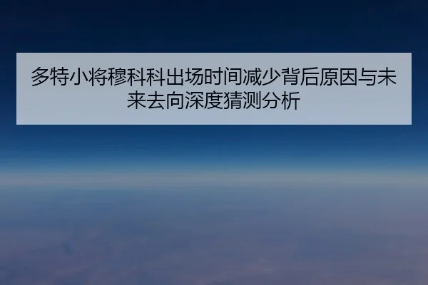 多特小将穆科科出场时间减少背后原因与未来去向深度猜测分析